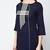 cotton straight kurta with patchwork ,blue,(s,m,l,xl,2xl,3xl)