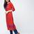 cotton straight kurta with patchwork ,red,(s,m,l,xl,2xl,3xl)