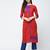 cotton straight kurta with patchwork ,red,(s,m,l,xl,2xl,3xl)