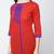 cotton straight kurta with patchwork ,red,(s,m,l,xl,2xl,3xl)