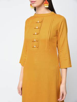 rayon solid straight kurta,mustard,(s,m,l,xl,2xl,3xl) 4