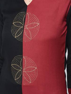 rayon block printed a-line kurta,black,(s,m,l,xl,2xl,3xl) 5
