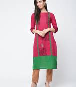cotton block printed straight kurta,pink,(s,m,l,xl,2xl,3xl)