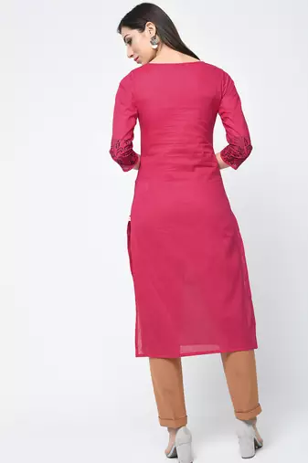 cotton block printed straight kurta,pink,(s,m,l,xl,2xl,3xl)