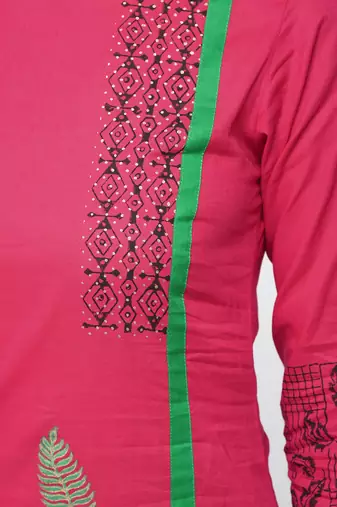 cotton block printed straight kurta,pink,(s,m,l,xl,2xl,3xl)