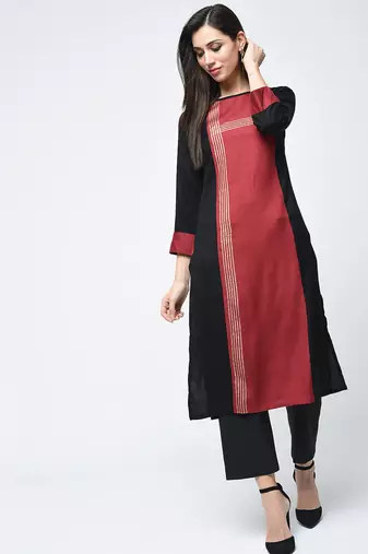 rayon block printed straight kurta,red,(s,m,l,xl,2xl,3xl)