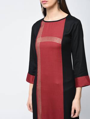 rayon block printed straight kurta,red,(s,m,l,xl,2xl,3xl) 4