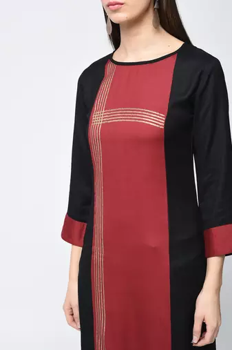 rayon block printed straight kurta,red,(s,m,l,xl,2xl,3xl)