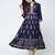 Rayon block printed anarkali kurta,blue,(s,m,l,xl,2xl,3xl)