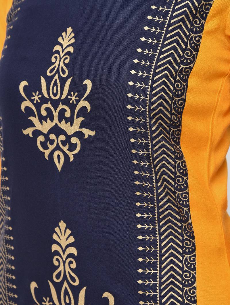 rayon block printed straight kurta,mustard,(s,m,l,xl,2xl,3xl)