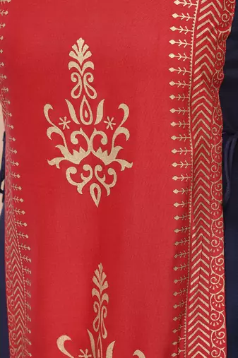 rayon block printed layered kurta,red,(s,m,l,xl,2xl,3xl)