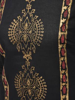 cotton block printed straight kurta,black,(s,m,l,xl,2xl,3xl) 5