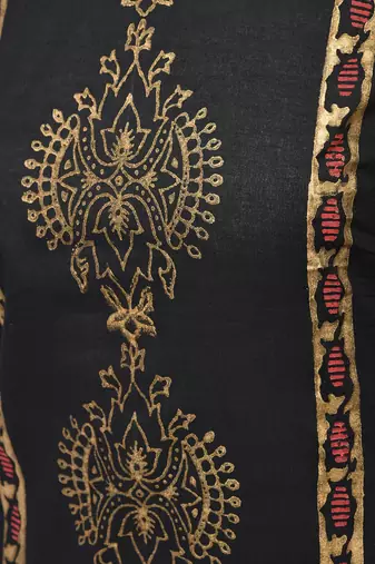 cotton block printed straight kurta,black,(s,m,l,xl,2xl,3xl)