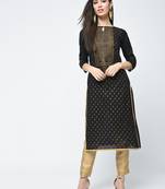 cotton block printed straight kurta,black,(s,m,l,xl,2xl,3xl)