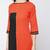 cotton color block straight kurta,orange,(s,m,l,xl,2xl,3xl)