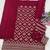 Cherry colour embroideried work chinon semi stitched palazzo salwar suit