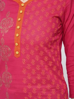 cotton block printed straight kurta,magenta,(s,m,l,xl,2xl,3xl) 5