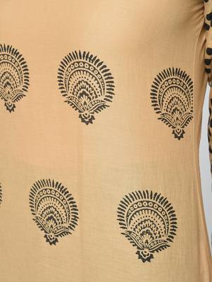 cotton block printed straight kurta,beige,(s,m,l,xl,2xl,3xl) 5