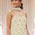 Off white colour embroideried work chinon semi stitched palazzo salwar suit