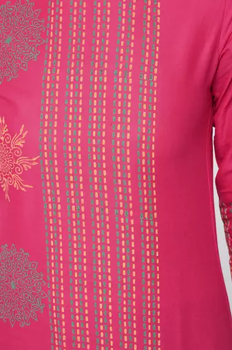 cotton block printed straight kurta,magenta,(s,m,l,xl,2xl,3xl)