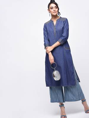 denim princess line straight kurta,blue,(s,m,l,xl,2xl,3xl) 1