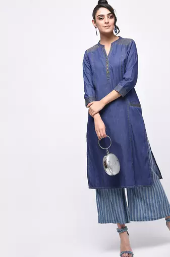 denim princess line straight kurta,blue,(s,m,l,xl,2xl,3xl)