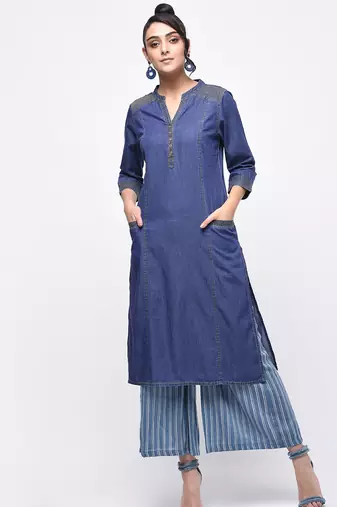 denim princess line straight kurta,blue,(s,m,l,xl,2xl,3xl)