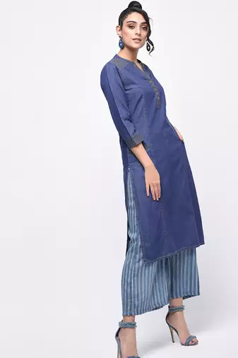 denim princess line straight kurta,blue,(s,m,l,xl,2xl,3xl)