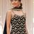 Black colour embroideried work chinon semi stitched palazzo salwar suit