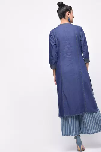 denim princess line straight kurta,blue,(s,m,l,xl,2xl,3xl)
