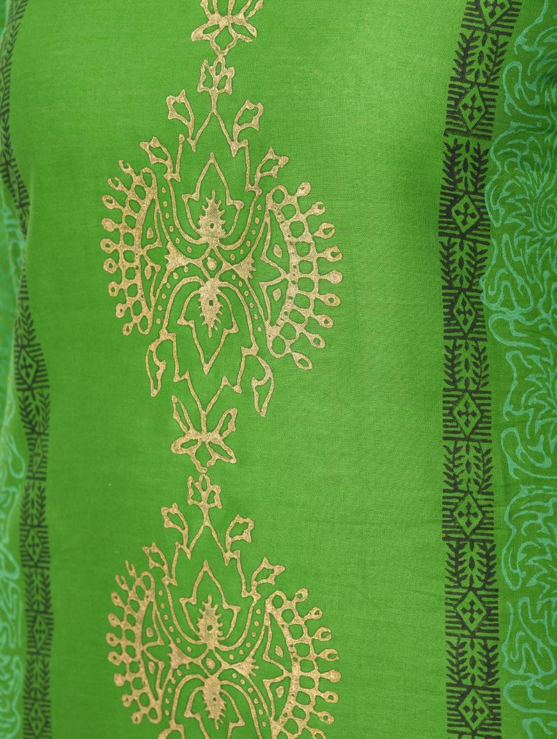 cotton block printed straight kurta,green,(s,m,l,xl,2xl,3xl)