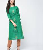 cotton block printed straight kurta,turquoise,(s,m,l,xl,2xl,3xl)