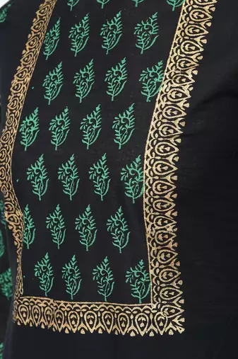 cotton block printed straight kurta,black,(s,m,l,xl,2xl,3xl)