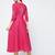 Cotton block printed angrakha kurta,fuchsia,(s,m,l,xl,2xl,3xl)
