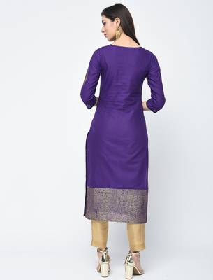 cotton foil printed straight kurta,purple,(s,m,l,xl,2xl,3xl) 3