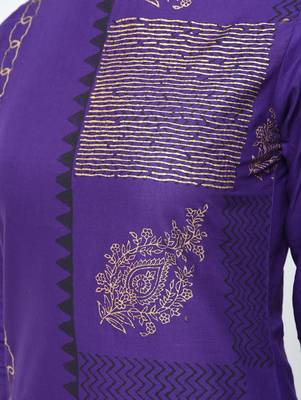 cotton foil printed straight kurta,purple,(s,m,l,xl,2xl,3xl) 5
