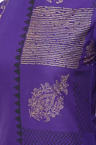 cotton foil printed straight kurta,purple,(s,m,l,xl,2xl,3xl)