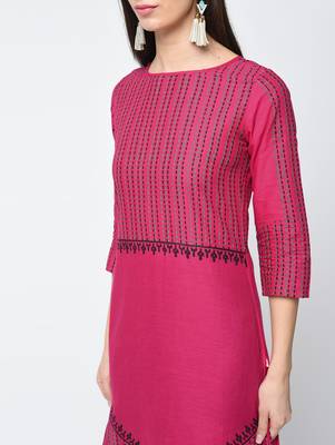 cotton block printed straight kurta,pink,(s,m,l,xl,2xl,3xl) 4
