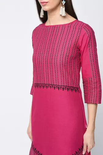 cotton block printed straight kurta,pink,(s,m,l,xl,2xl,3xl)