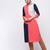crepe c olour block straight kurta,pink,(s,m,l,xl,2xl,3xl)