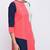 crepe c olour block straight kurta,pink,(s,m,l,xl,2xl,3xl)