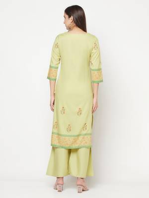 rayon screen print straight kurta,pista,(s,m,l,xl,2xl,3xl) 4
