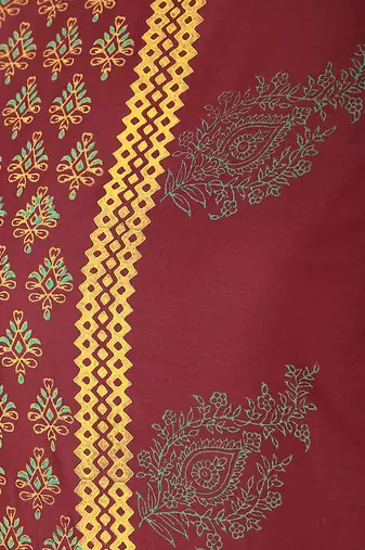 cotton block printed straight kurta,maroon,(s,m,l,xl,2xl,3xl)