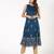 Rayon block print flared kurta,blue,(s,m,l,xl,2xl,3xl)