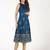 Rayon block print flared kurta,blue,(s,m,l,xl,2xl,3xl)