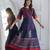 Rayon block print anarkali kurta,navy blue,(s,m,l,xl,2xl,3xl)