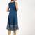 Rayon block print flared kurta,blue,(s,m,l,xl,2xl,3xl)