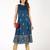 Rayon block print flared kurta,blue,(s,m,l,xl,2xl,3xl)