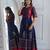 Rayon block print anarkali kurta,navy blue,(s,m,l,xl,2xl,3xl)