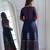 Rayon block print anarkali kurta,navy blue,(s,m,l,xl,2xl,3xl)